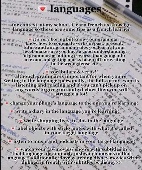 Study Tips For Languages, Motivation To Learn Language, How To Study For Language Exam, How To Study Languages Effectively, Language Learning Resources, Language Learning Affirmations, Aesthetic Studying Tips, Geography Study Tips, How To Study Languages