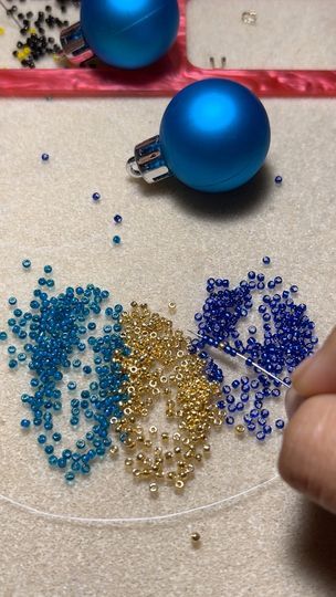 Seed Bead Ornaments Free Pattern, Glass Bead Ornaments Diy, Bead Embroidery Christmas Ornament, Beaded Ornament Covers Free Tutorials, How To Make Beaded Ornaments, Native Beaded Christmas Ornaments, Diy Bead Ornaments Christmas, Beaded Christmas Ornaments Diy Tutorials, Beaded Ornament Covers Patterns Free