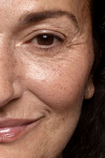 Close up on face pores texture | Premium Photo #Freepik #photo #beauty #clean #skin-care #features Face Pores, Close Up Faces, Skin Aesthetics, Face Care Routine, Face Aesthetic, Face Wrinkles, Wrinkled Skin, Skin Concern, Skin Problems