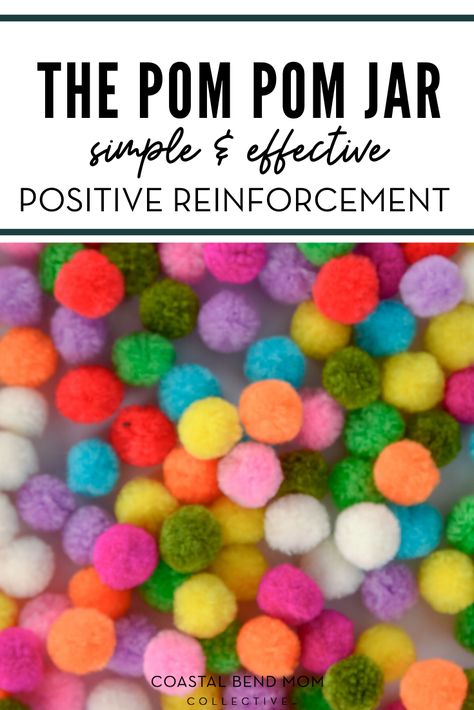 Pom Pom Classroom Management, Marble Jar Reward System Classroom, Marble Jar Reward System, Pom Pom Jar, Consequence Jar, Preschool Behavior Management, Compliment Jar, House Management, Be A Better Parent