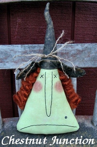 Wandella Witch EPATTERN - primitive halloween cloth doll craft ornament digital download sewing pattern - PDF - 1.99 Fabric Doll Pattern, Halloween Sewing, Adornos Halloween, Crafts Sewing Patterns, Zucca Halloween, Manualidades Halloween, Primitive Halloween, Witch Doll, Fall Halloween Crafts