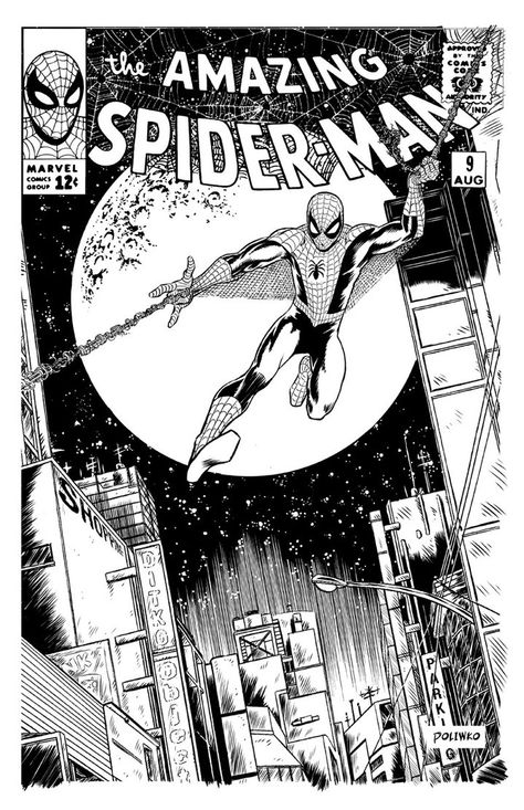 Spiderman Poster, Superhero Coloring, Black And White Comics, Art Photography Portrait, Spider Art, Comic Book Artwork, Comic Book Pages, Marvel Posters, Cartoon Gift