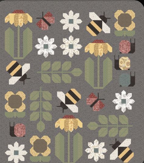 Coneflower Quilt Block, Quilt Patterns Flowers, Asian Quilts Patterns, Bee Quilts Pattern, Fruit Quilt Pattern, Garden Quilt Blocks, Modern Epp Quilt Patterns, Quilt Flower Blocks, Floral Quilt Blocks