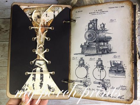 Lady Scientist Steampunk Junk Journal by My Porch Prints Steampunk Journal Pages, Junk Journal Themes, Lady Scientist, Steampunk Notebook, Victorian Journal, Steampunk Junk Journal, Steampunk Journal, Junk Journal Ideas, Steampunk Cards