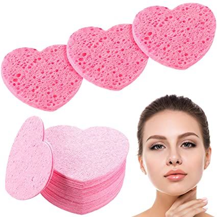 Amazon.com : 50 Pieces Heart Shape Sponges Compressed Natural Sponge Scrub Sponge for Cleansing Exfoliating and Makeup Removal : Beauty & Personal Care Perfect Skin Routine, Makeup Blender Sponge, Face Sponge, Alat Makeup, Natural Sponge, Facial Sponges, Scrub Sponge, Good Skin Tips, Makeup Removal