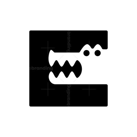 A fun and adorable design of the Letter E with a crocodile head design combines together making it the Letter E Crocodile Logo E Logo Design Letter, E Typography, Letter E Logo, Crocodile Head, Animal Logo Inspiration, Alligator Logo, Robot Logo, Rhino Logo, Ghost Logo