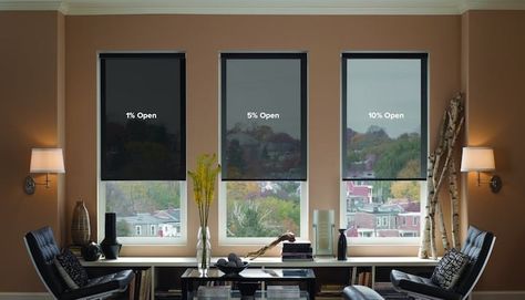 Guide to Solar Shades - Which fabric color and shade opacity is right for you Kitchen Blinds Modern, Couch Ikea, Farmhouse Blinds, Privacy Blinds, Modern Blinds, Living Room Blinds, Bedroom Blinds, Diy Blinds, Blinds Design