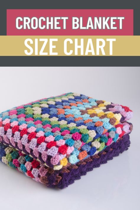 A crochet blanket size chart provides guidelines for creating blankets of various dimensions. It includes standard measurements for common blanket sizes such as crib, throw, twin, full/queen, and king. This chart assists crocheters in planning and adjusting their projects to achieve the desired size and proportions. Crochet Afghan Size Chart, Crochet Throw Blanket Dimensions, Twin Bed Crochet Blanket Patterns Free, Size Of Baby Blanket Crochet, Twin Xl Crochet Blanket Pattern, Throw Blanket Size Chart, Afghan Sizes Chart Crochet, How To Finish A Crochet Blanket, Granny Square Blanket Size Chart