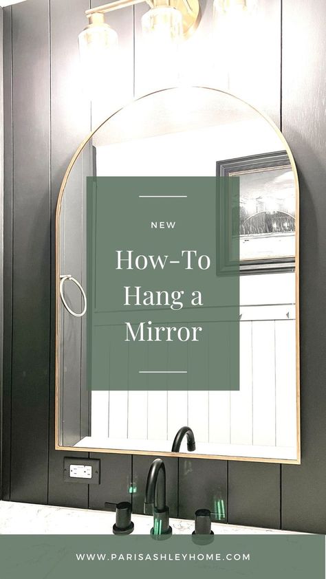 How-To Hang a Mirror Mirror In Hallway, Hanging Heavy Mirror, Tiny Powder Room, Hang A Picture, Luxury Master Bathrooms, Over Sink, Fairytale Fantasies, Frameless Mirror, Fantasy Homes