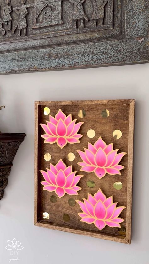 Lotus Painting On Canvas, Engagement Plates, Lotus Cutout, Lotus Drawing, School Decoration, Peacock Pictures, Cutwork Blouse, Lotus Painting, Diwali Decor