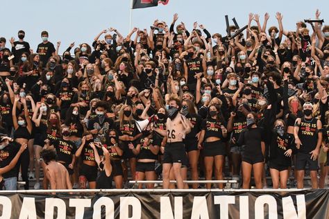 Ravenwood Highschool student section 2021 black out football FNL Friday night lights aesthetic nostalgic Lights Out Football Theme, Black Out Student Section Football, Black Out Student Section, Black Out Fnl, Friday Night Lights Aesthetic, Night Lights Aesthetic, Spirit Posters, Highschool Student, Student Section