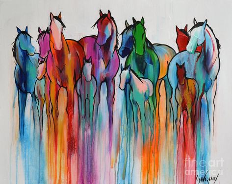 Colorful Horse Painting, Horses Art, Abstract Horse Painting, Abstract Horse, Horse Artwork, Canvas For Beginners, Horse Drawings, Southwest Art, Equine Art