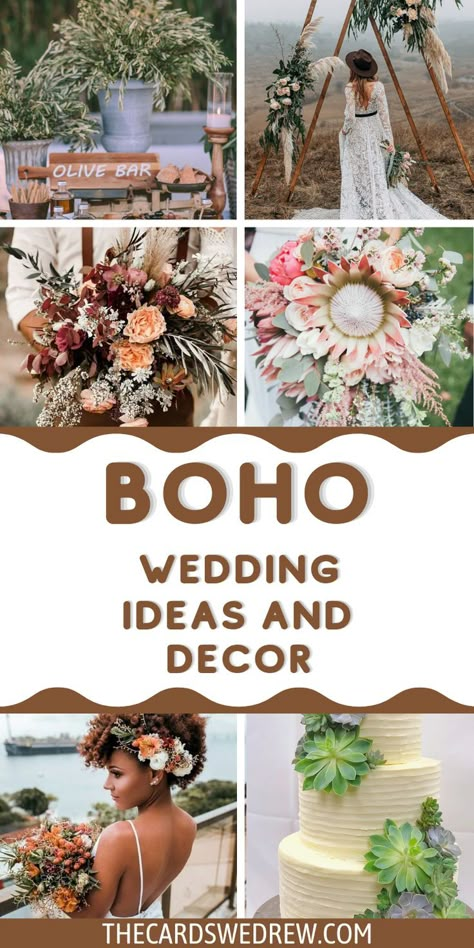 Boho Outdoor Summer Wedding, Easy Boho Wedding Centerpieces, Rustic Boho Spring Wedding, Boho Weddings Wedding Ceremony Decor, Boho Beach Wedding Decorations Wedding Ceremony Decor, Hobo Wedding Ideas, Backyard Boho Wedding Ideas, Bohemian Wedding Reception Decor, Diy Bohemian Wedding Decor