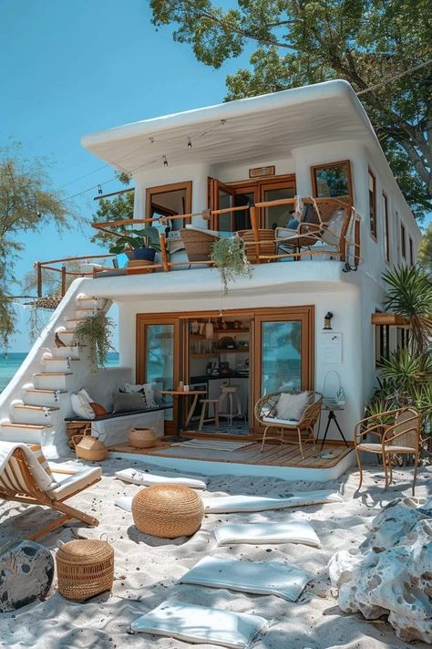 Small Beach Houses, Coastal Architecture, Dream Life House, Dream Beach Houses, Small House Design Plans, Tropical House, Beach House Design, Tiny House Cabin, Tropical Houses