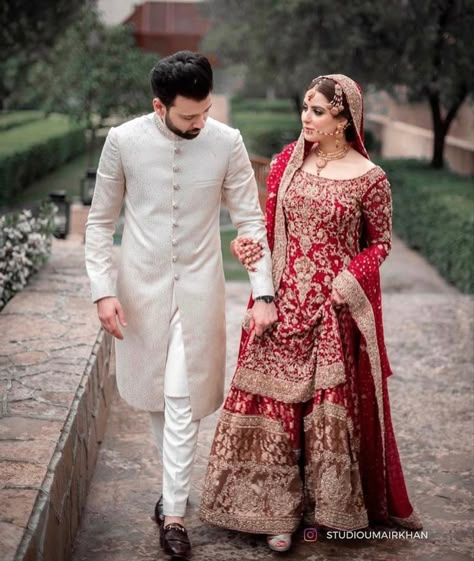 Nikah Outfit For Groom, Nikah Outfit Bride And Groom, Nikah Men Outfit, Pakistan Groom Outfit, Groom Sherwani With Shawl, Groom Barat Sherwani, Dulha Dresses For Men Pakistan, Bride And Groom Pakistani Wedding Outfit, Bridal And Groom Dress Pakistani