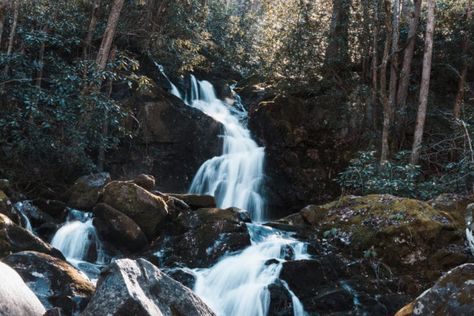 Smoky Mountain Waterfalls, Smokey Mountains Vacation, Laurel Falls, Mountain Waterfall, Summer Hike, Nashville Trip, Gatlinburg Cabins, Mountain Vacations, Small Waterfall