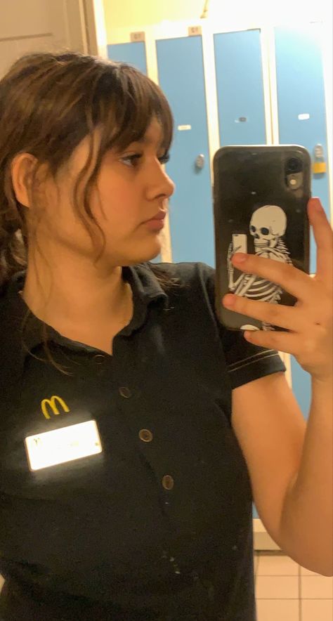 Mcdonalds Employee Aesthetic, Working At Mcdonalds Aesthetic, Fast Food Job Aesthetic, Mcdonalds Worker Aesthetic, Fast Food Worker Aesthetic, Mcdonalds Manager, Mcdonalds Worker, Mcdonalds Uniform, Mcdonald's Aesthetic