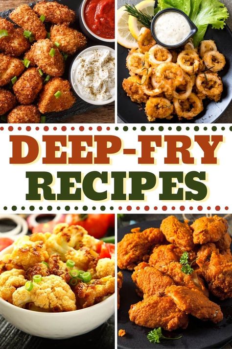 If you're anything like me, you'll want to bookmark these deep-fry recipes. They're golden brown and oh-so-delicious. Plus, they're ideal for parties! Chicken Deep Fried, Deep Fryer Recipes, Tempura Recipe, Deep Fried Recipes, Deep Fried Appetizers, Veggie Fries, Deep Fried Food, Seasoned Bread Crumbs, Fry Recipes