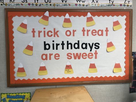 October Birthday Bulletin Board Pumpkin Birthday Board Classroom, Birthday Board Preschool Classroom, October Birthday Board Classroom, Halloween Birthday Bulletin Boards, October Birthday Bulletin Board Ideas, Halloween Birthday Board Classroom, Fall Birthday Bulletin Boards, October Birthday Board Ideas, Fall Birthday Wall For Classroom