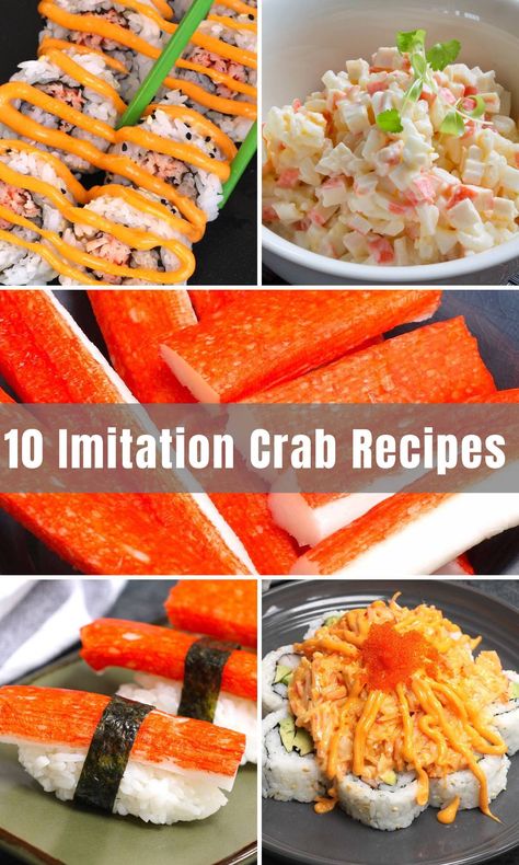 Imitation Crab Recipes: Easy Crab Stick Sushi Immitation Crab Recipes, Crab Recipes Easy, Spicy Crab Roll, Recipes With Pasta, Creamy Sauces, Crab Sticks, Surimi Recipes, Sushi Recipes Homemade, California Rolls