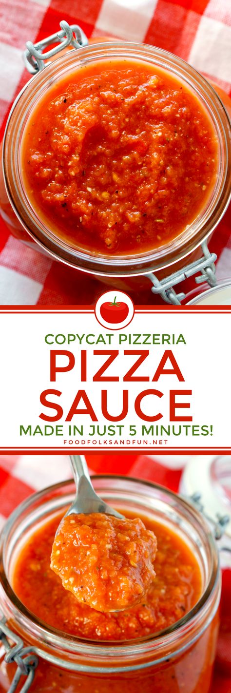 This Copycat Pizzeria Pizza Sauce Recipe tastes like it came from your favorite pizzeria. It’s SO easy to make, all you need is 5 minutes and a blender! Pizza Knots, Homemade Italian Pizza, Pizza Sauces, Recipes Sauces, Homemade Pepperoni Pizza, Pizza Roll Recipe, Pizza Recipes Pepperoni, Marzano Tomatoes, Pizza Board