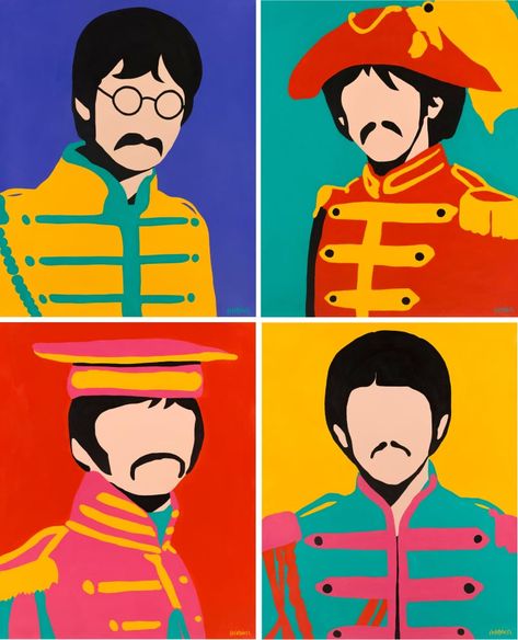 Beatles Ideas, Beatles Illustration, Beatles Pop Art, Beatles Painting, Beatles Party, Sgt Peppers Lonely Hearts Club Band, Intarsia Wood Patterns, Beatles Sgt Pepper, Lonely Hearts Club