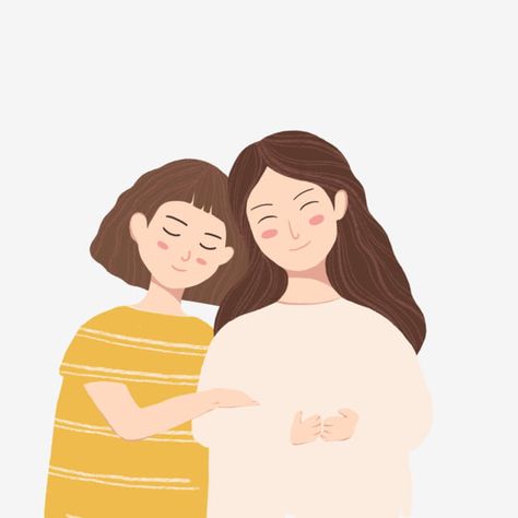 mother and daughter,a pair,happy,happy clipart,mother clipart Mother And Daughter Drawing, Mother Clipart, Happy Clipart, Mother Daughter Art, Mother Daughter Photography, Mother Art, Daughter Mother, Mom Art, Illustration Art Girl