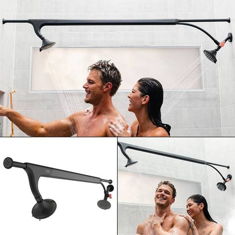 Tandem Shower - Double-Headed Shower Head For Couples | The Green Head Tandem Shower Head, Double Shower Heads, Christmas Cleaning, Golf Magazine, Dual Shower Heads, Double Shower, Swedish Massage, Rainfall Shower Head, Rainfall Shower