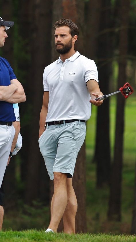 Golf Men Outfit, Golf Outfit Men, Mens Golf Fashion, Christian Grey Jamie Dornan, Jaime Dornan, Golf Style, Northern Irish, Golf Attire, Gifts For Golfers