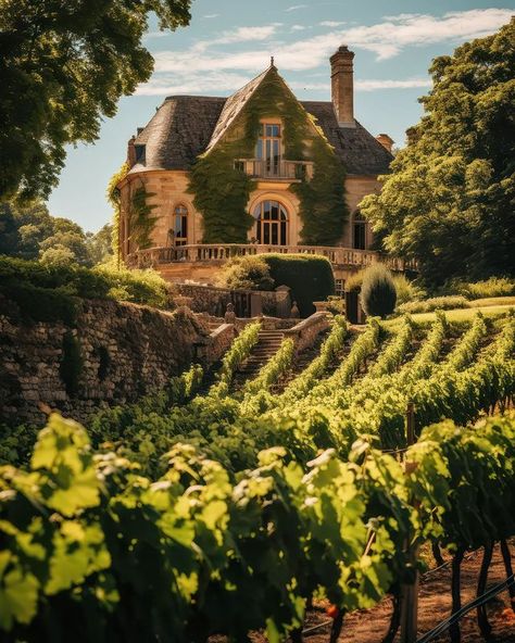 Gracecore Aesthetic, Winery Aesthetics, Winery House, French Winery, Classic Mansion, Mansion Exterior, Italian Village, Casas Coloniales, Romantic Homes