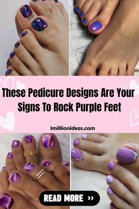 How frequently do you immerse yourself in fun nail art while ignoring your toes? It’s not something that comes to mind unless… Pedicure Ideas Purple Toenails, Lavender Pedicure Ideas, Purple Toenail Designs, Purple Toe Nails Ideas, Purple French Tip Pedicure, Lavender Pedicure Toenails, Toe Nail Designs Purple, Lilac Toe Nails, Pedicure Ideas Purple