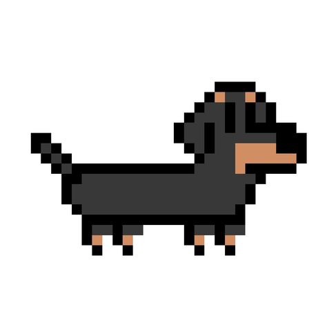 Dachshund Pixel Art!🐶 Dachshund Astethic, Sausage Dog Pixel Art, Dachshund Pixel Art, Pixel Dachshund, Giraffe Pixel Art, Pixel Art Dog, Dog Pixel Art, Pixel Dog, Hotdog Dog