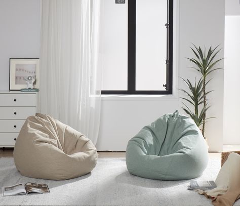 Bean Bag In Bedroom Ideas, Bean Bags In Bedroom, Room Ideas With Bean Bags, Rooms With Bean Bags, Bean Bag Living Room Small Spaces, Cute Beanbag Chairs, Comfy Bean Bag Chairs, Bedroom Bean Bag Ideas, Bean Bags Aesthetic