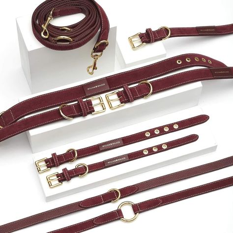 Suede Leather Dog Leash by William Walker - Lambrusco