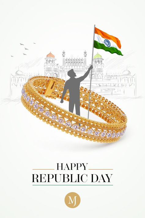 Happy Republic Day! Fill your heart with pride and celebrate the culture of this great nation. #MalaniJewelers #IndianRepublicDay Rr Logo, Independence Day Poster, Digital Advertising Design, Jewellery Photography Inspiration, Photoshop Tutorial Typography, Independance Day, Nature Iphone Wallpaper, Antique Necklaces Design, Happy Republic Day