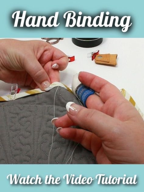 Hand Binding a Quilt - Sew Much Moore Hand Sewn Quilt Binding, Quilt Binding Ideas, Beginner Hand Quilting, Binding Tips, Binding A Quilt, Hand Binding, Binding Ideas, Quilt Binding Tutorial, Quilting Squares