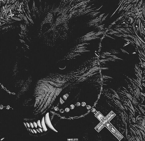 Imagine cross and wolf Werewolf Aesthetic, Werewolf Art, 다크 판타지, A Wolf, Black Wolf, Wolf Art, Arte Fantasy, Black Dog, An Animal