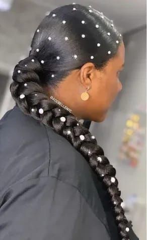 11 of the trendiest natural hair ponytail styles for 2022. These styles are simple to install and relatively cost-effective as well. Ponytail With Pearls Black Women, Long Plait Ponytail, Low Ponytail Hairstyles For Black Women, Elegant Natural Hairstyles Black, Natural Hair Ponytail Styles, Summer Hair Style, Trendy Ponytail, Waves For Short Hair, Ponytail Hairstyle Ideas