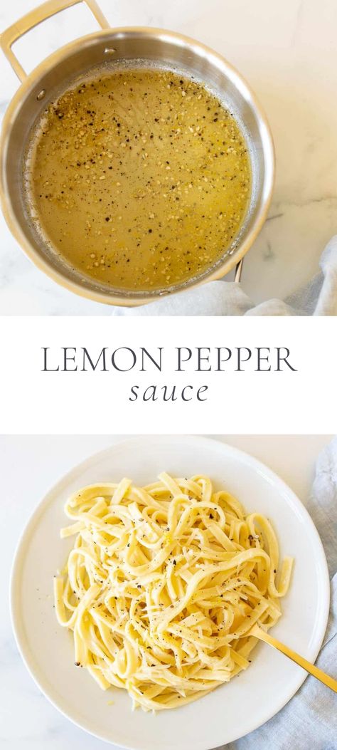 Dairy Free Lemon Pasta, Lemon Garlic Pasta Sauce, Lemon Pasta Sauce, Easy Lemon Pasta, Sauces For Pasta, Healthy Pasta Sauce, Lemon Pepper Pasta, Pasta Fish, Lemon Pepper Sauce