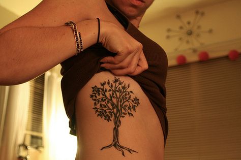 first tattoo (:                                                                                                                                                                                 Mais Olive Tree Tattoo, Tree Tattoo Side, Olive Tree Tattoos, Tree Tattoo Men, Willow Tree Tattoos, Bible Verse Tattoos, Verse Tattoos, Family Tree Tattoo, Tree Tattoo Designs