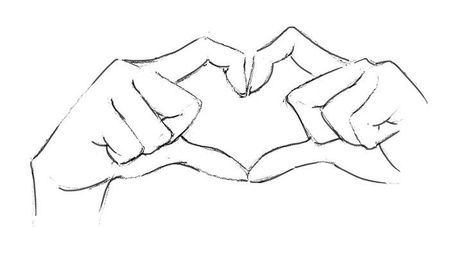 Heart Hands Pose, Heart Sketch, Heart Hands, A Heart, Drawing Reference, To Draw, Sketch, Anime