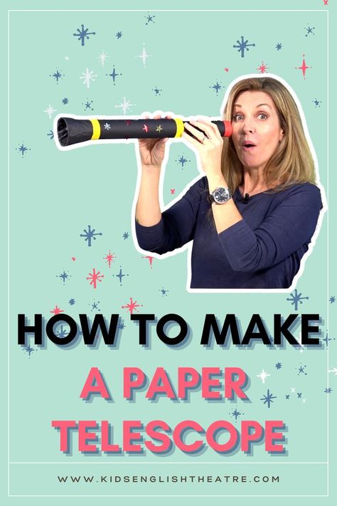 How To Make A Paper Telescope - Easy DIY Craft Ideas For Children to make in class or at home. This paper telescope makes a fun theatrical prop to accompany the interactive storybook Shark In The Park - by Nick Sharratt #kidsEnglishtheatre, #Englishforyounglearners, #eslteachertips, #artsandcrafts, #craftideaskids, #kidscrafts, #papercrafts, #storybooksforchildren, #eslstorybooks, #nicksharratt, #sharkinthepark, #storybooks, #papertelescope, #diytelescope, #cardboardtelescope, How To Make A Telescope, Diy Telescope For Kids, Telescope Craft For Kids, Paper Telescope, Stem Space Activities, Shark In The Park, Telescope Craft, Preschool Freebies, Diy Telescope