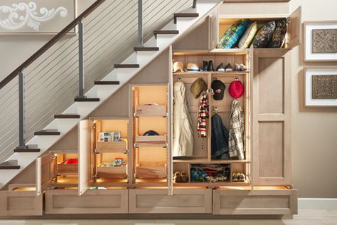 Transitional Foyer, Under Stair Storage, Closet Under Stairs, Wellborn Cabinets, Under Stair, Stairs Renovation, Stairs Makeover, Staircase Storage, Under Stairs Cupboard