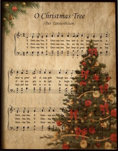 Oh Christmas Tree Sheet Music, Printable Hymns Free, Christmas Music Sheets, Free Christmas Printables Vintage, Free Christmas Music, Sheet Music Christmas, Christmas Carols Lyrics, Sheet Music Crafts, Hymn Music