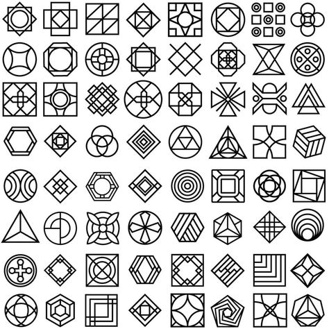 Geometric Pattern icon vector set. Geometric figure illustration sign collection. Coasters Stencil symbol or logo. Cool Geometric Patterns, Simple Geometric Shapes, Geometry Figures, Figure Illustration, Diy Stencil, Simple Geometric Designs, Simple Geometric Pattern, Geometry Shape, Geometric Symbols