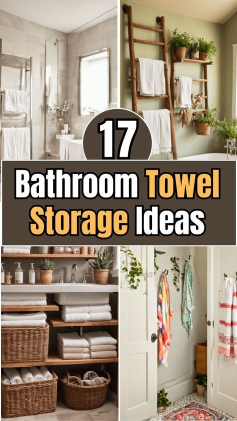 Towel Ladders For Bathroom, Shelves For Towels In Bathroom, Bath Towel Storage Ideas, Towel Storage For Bathroom, Towel Storage For Small Bathroom, Bathroom Towel Storage Ideas, Towel Storage Ideas, Diy Bathroom Storage Ideas, Bathroom Shelves For Towels