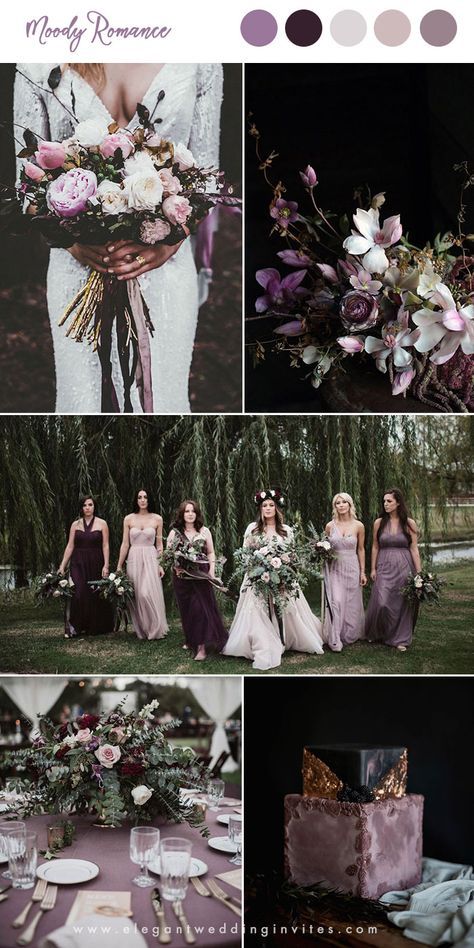 Color Palette Fall Wedding, Wedding Color Themes, Color Palette Fall, Fall Wedding Trends, Purple Color Palette, Wedding Color Combinations, Purple Stuff, Fall Wedding Ideas, Wedding Color Combos