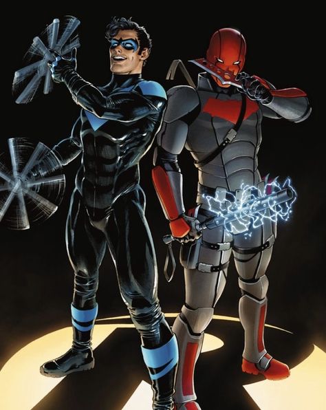 Nightwing And Red Hood, Nightwing Art, Nightwing Wallpaper, Red Hood Wallpaper, Red Hood Dc, Batman Red Hood, Red Hood Comic, Hood Wallpapers, Dc Comics Wallpaper