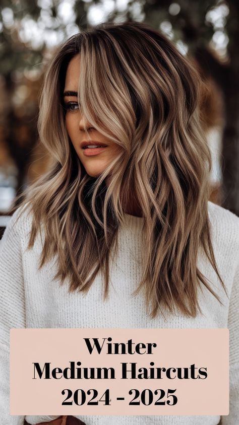 Medium Winter Hair, Long Hair Mom Haircut, Medium Length Hair Inspiration, Stylish Mom Haircut, 2025 Womens Haircuts, 2025 Lob Haircut, Haircut Winter 2024, 2025 Hair Trends For Women Long, Hair Winter 2024 2025