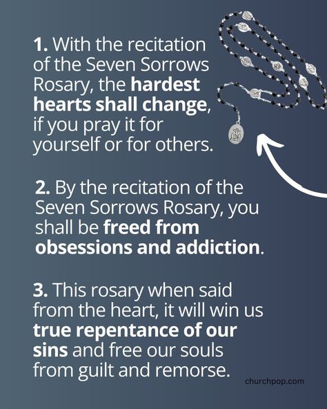 How to Pray the Seven Sorrows Rosary & Our Lady's Promises, According to a Visionary Seven Sorrows Of Mary Rosary, How To Pray The Rosary Catholic, Praying The Rosary Catholic, Rosary Prayers Catholic, Saying The Rosary, Mysteries Of The Rosary, True Repentance, Our Lady Of The Rosary, Catholic Prayers Daily